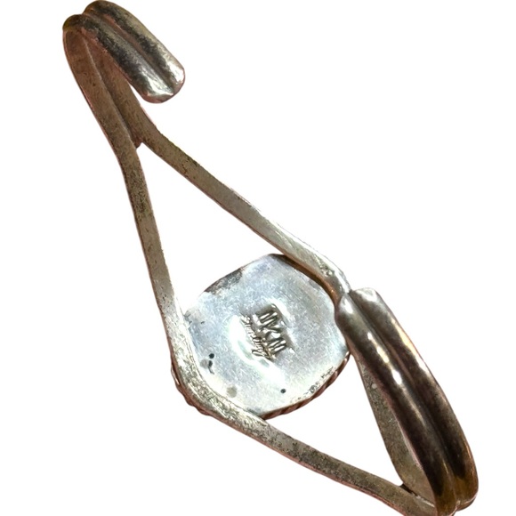 Navajo Native American MKM Sterling 925 silver Blue lace agate cuff Bracelet - Picture 5 of 5